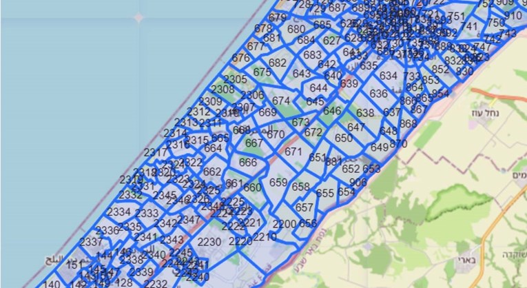 Izrael objavio novu kartu Gaze 