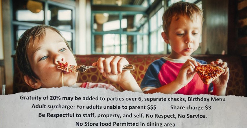 Roditelje šokirao račun: Restoran im naplatio 50 dolara zbog ružnog ponašanja djece