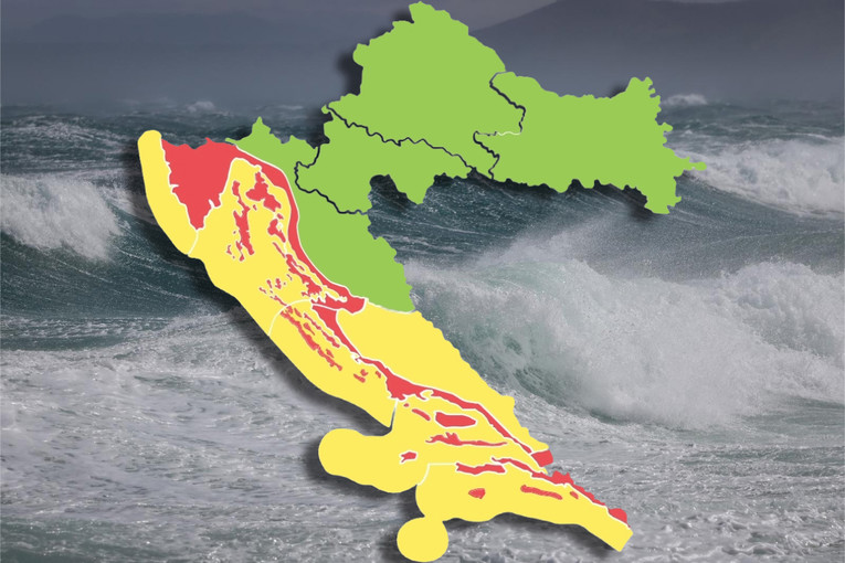 Crveno upozorenje za tri regije, sutra prijete pljuskovi i olujna bura