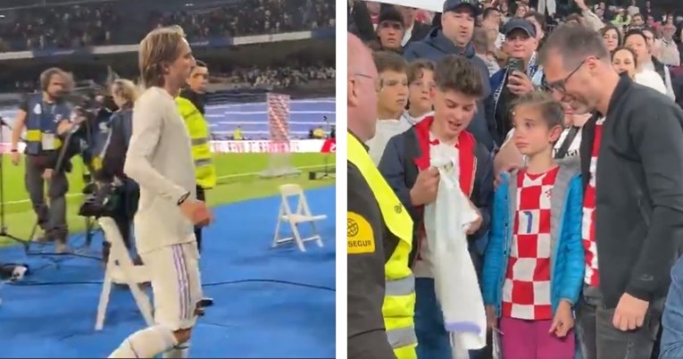 VIDEO Modrić oduševio dječaka u hrvatskom dresu na Realovom stadionu