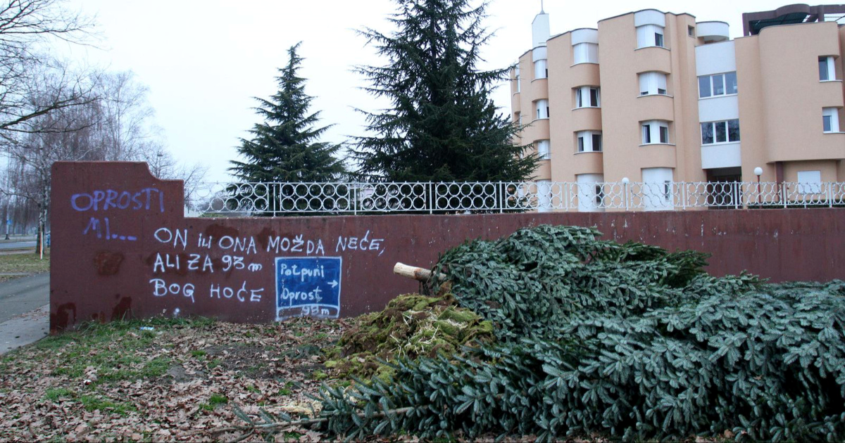 U Dubravi osvanuo grafit: "On ili ona možda neće, ali za 93 m Bog hoće"