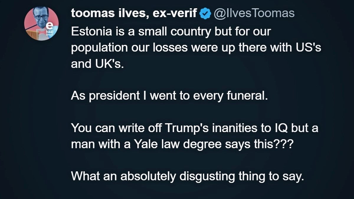 Bivši predsjednik Estonije odgovorio Vanceu: Da pravnik s Yalea može ovo reći?