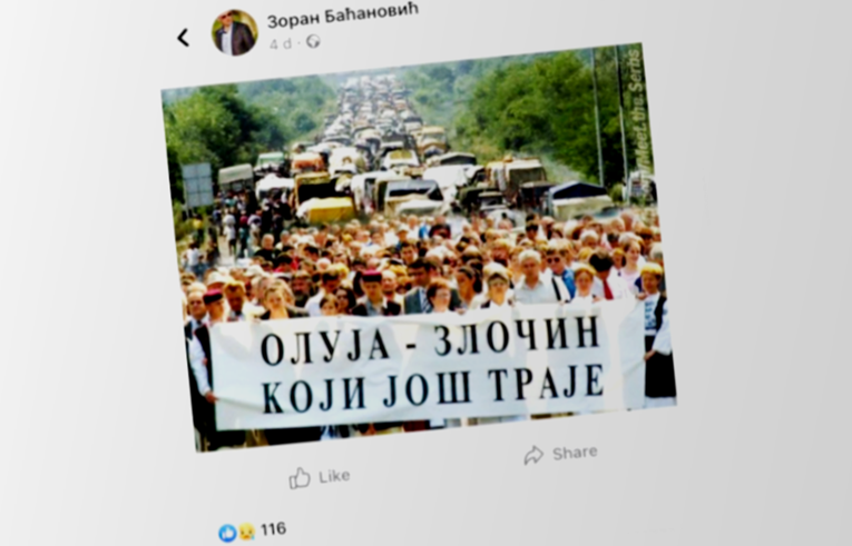 Načelnik Borova objavio sliku na kojoj piše da je Oluja zločin. Policija ga istražuje