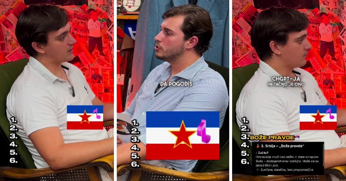 Srbi pitali AI koja zemlja bivše Juge ima najljepšu himnu, odgovor ih razočarao