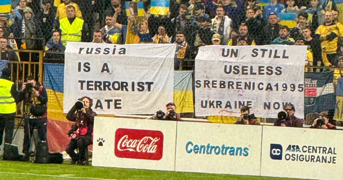 Navijači Ukrajine u Zenici: Srebrenica 1995. - Ukrajina sada