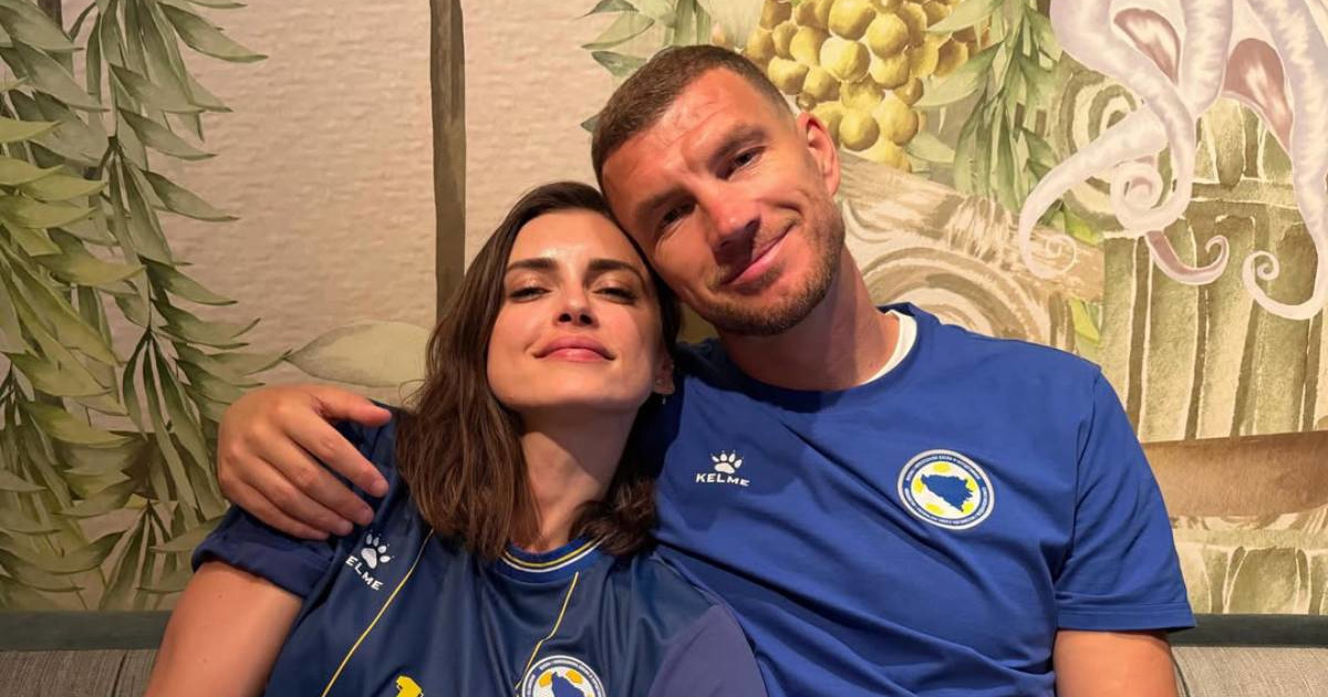 Amra i Edin Džeko pozirali zagrljeni u bojama reprezentacije BiH