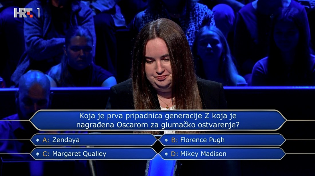 Josipa u Milijunašu ispala na pitanju o gen Z glumici. Znate li vi odgovor?