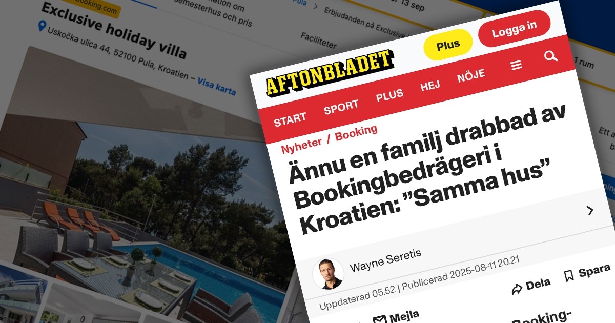 Šveđani nasjeli na lažni oglas: "Mislili smo da smo unajmili vilu snova u Puli"