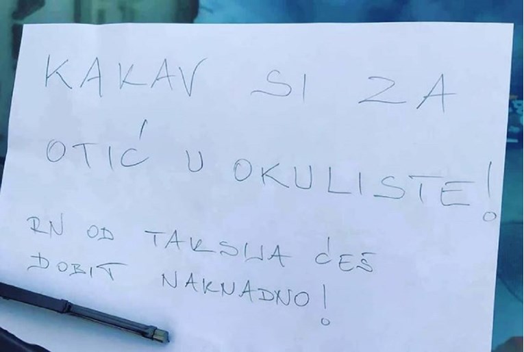Vozača u Dalmaciji iznenadila poruka taksista: "Kakav si za otić u okuliste..."