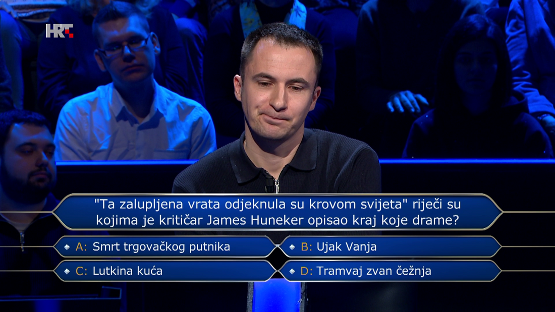 Mirko u "Milijunašu" zaustavljen na pitanju iz književnosti. Odnio 5000 eura