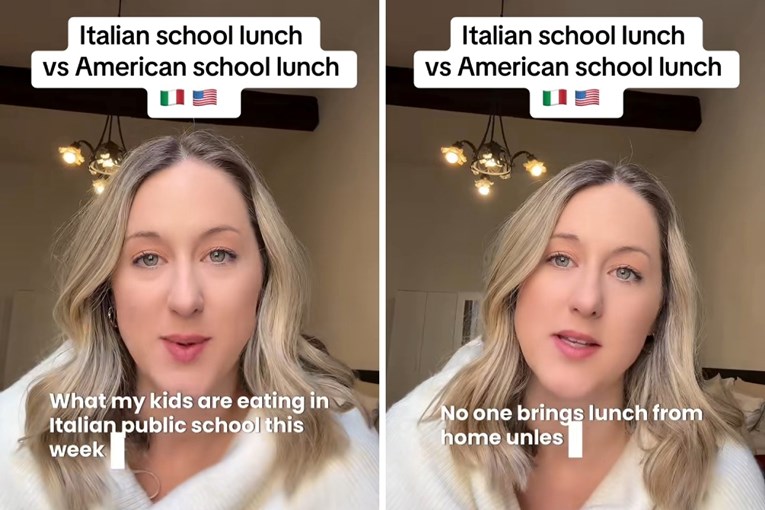 Amerikanka u nevjerici dok uspoređuje školski ručak u Italiji i SAD-u