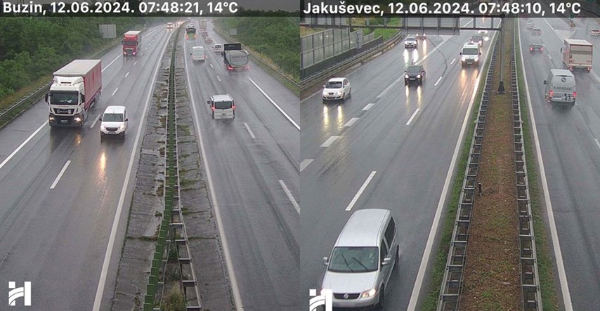 Prometna na A7 kod Hreljina, kolona na A2 između čvorova Zaprešić i Zagreb zapad