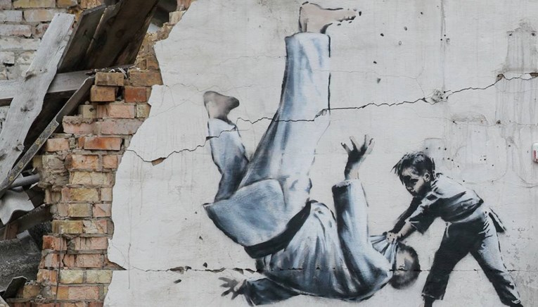 Ukrajina ima novu marku, na njoj je Banksyjev mural s Putinom