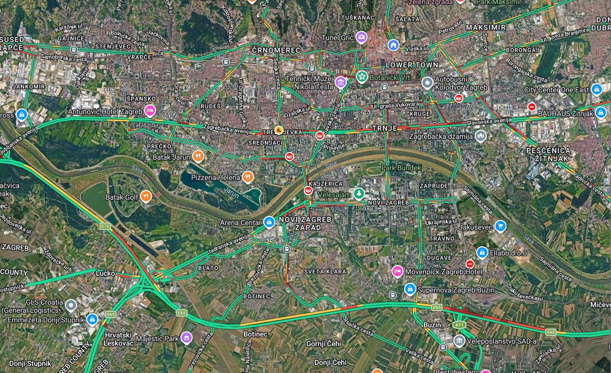 Gužve su u Zagrebu, pogledajte gdje je najgore