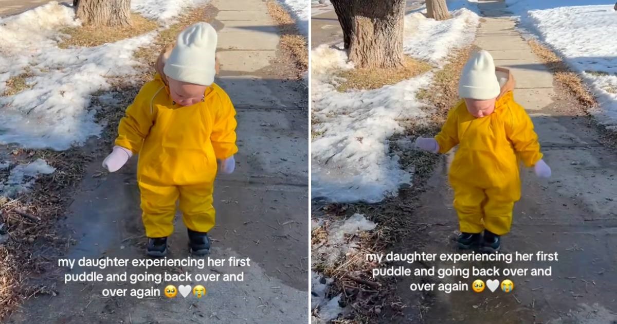 Uzbuđenje djevojčice koja je prvi put hodala po lokvi izmamit će vam osmijeh na lice