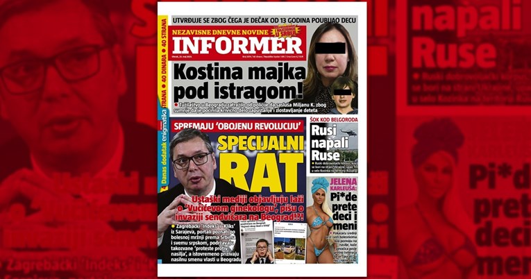 Srpski Informer: Ustaški Index mrzi Srbe i vodi rat protiv Vučića