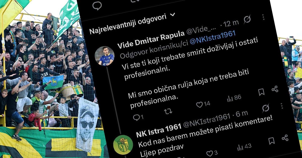 Navijači: Mogli ste napisati hvala Garciji. Admin Istre: Tu bar možete komentirati