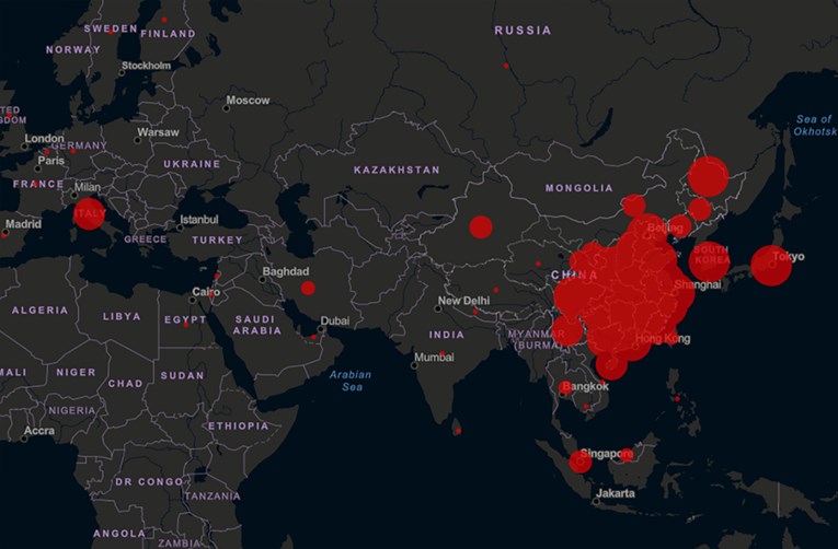 Pratite na karti uživo širenje ubojitog virusa diljem svijeta