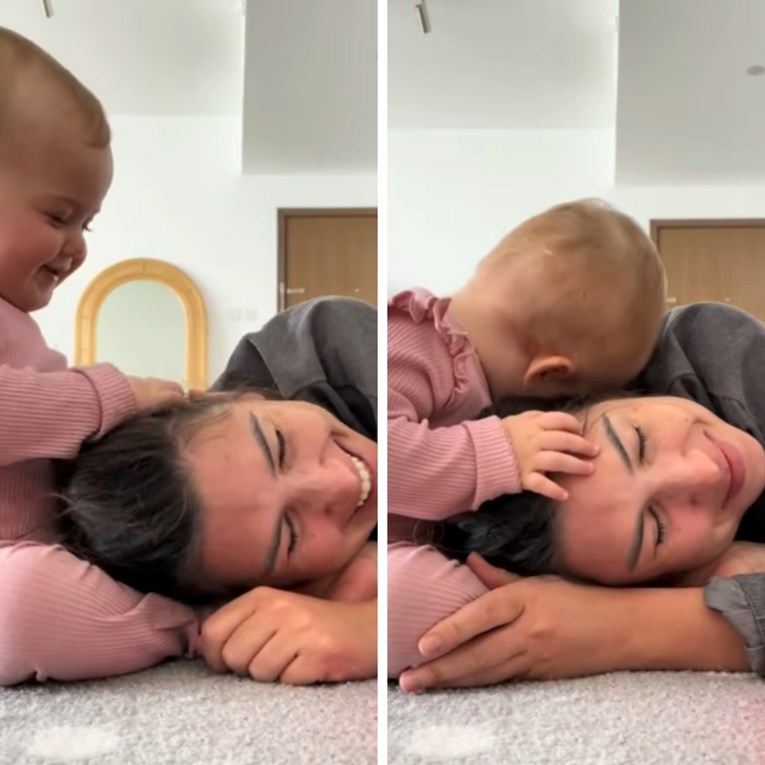 Mama je legla kćeri na noge. Njezina slatka reakcija izmamit će vam osmijeh na lice