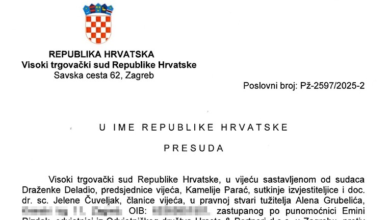 Objava izreke predmetne presude