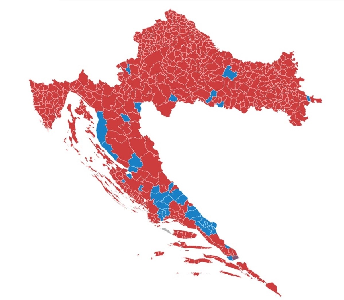 Pogledajte sve gradove i općine. Primorac dobio nešto gradova i sela u Dalmaciji