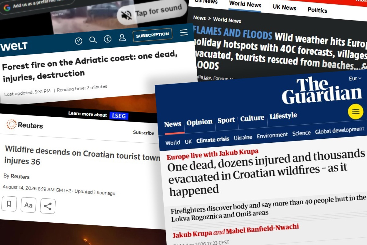 Strani mediji pišu o požaru kod Omiša: "Vatra se spustila na turistički grad"