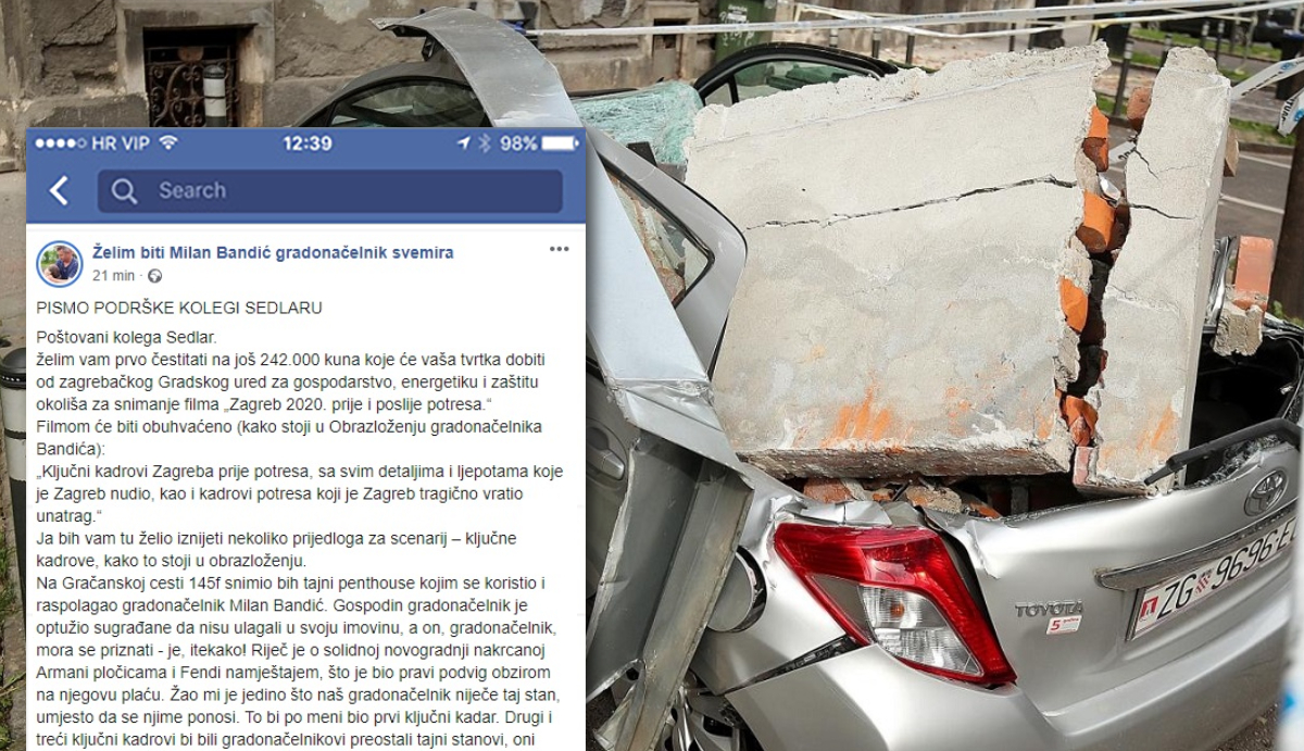 Sedlar snima dokumentarac o potresu, Juričan mu daje sugestije
