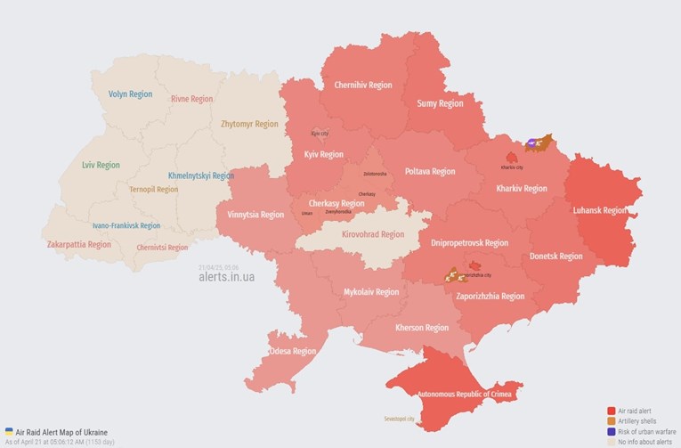 Zračne uzbune diljem Ukrajine nekoliko sati nakon isteka "primirja"