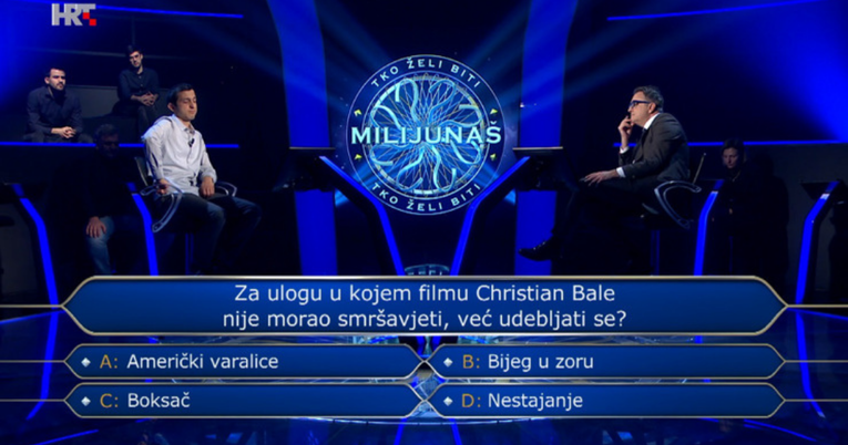 Natjecatelj u Milijunašu pao na pitanju o slavnom glumcu. Znate li vi odgovor?