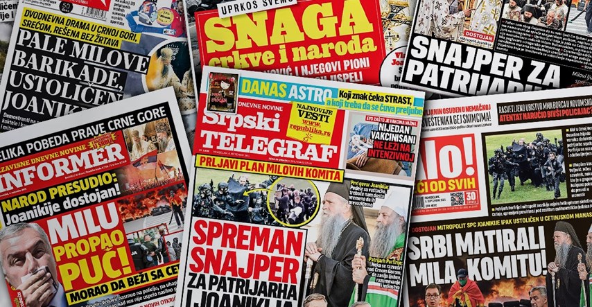 Pogledajte što srpski mediji pišu o kaosu u Crnoj Gori: Milu propao puč!