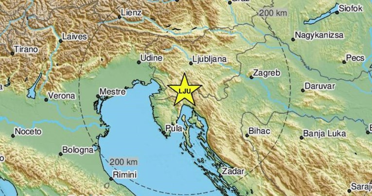 Slab potres blizu Rijeke