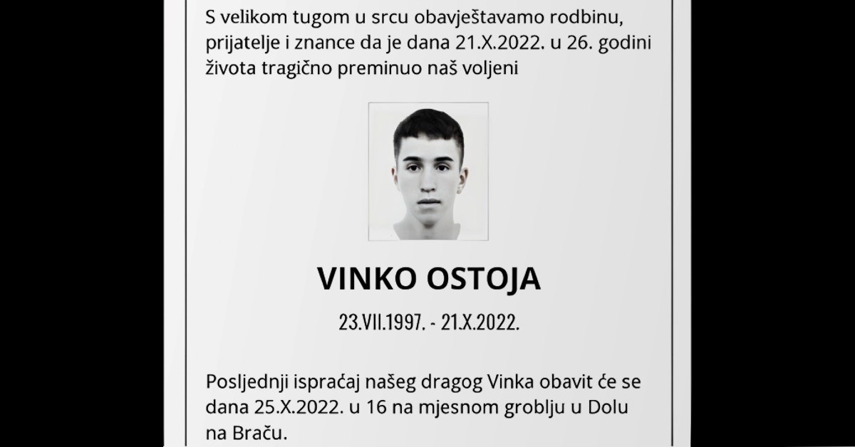 Brač se oprašta od mladića (26) poginulog na motociklu: "Otoče, tuguj..."