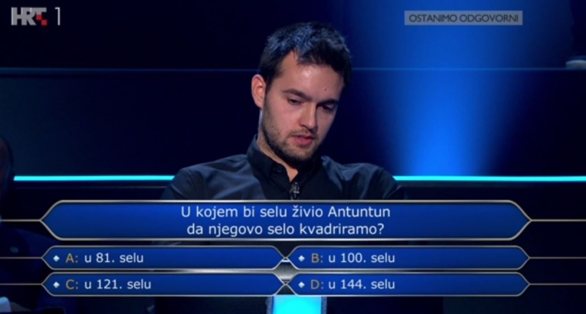 Ante iz Osijeka pao na šestom pitanju u Milijunašu, znate li vi odgovor?
