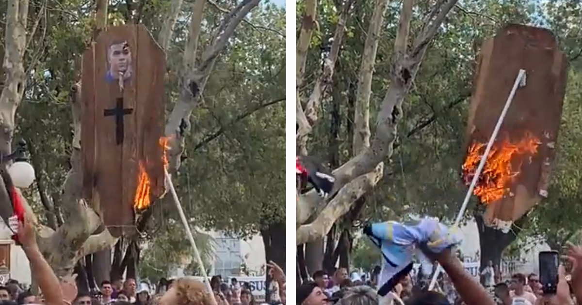 VIDEO Na dočeku u Argentini zapaljen lijes s Mbappeovom slikom
