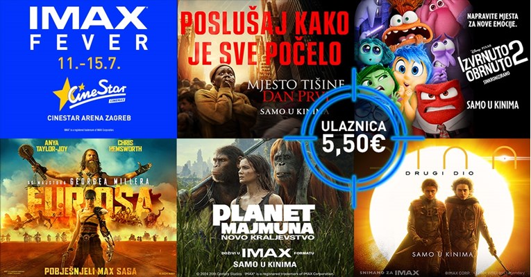 IMAX FEVER od 11. do 15. srpnja s hit filmovima uz povoljniju cijenu