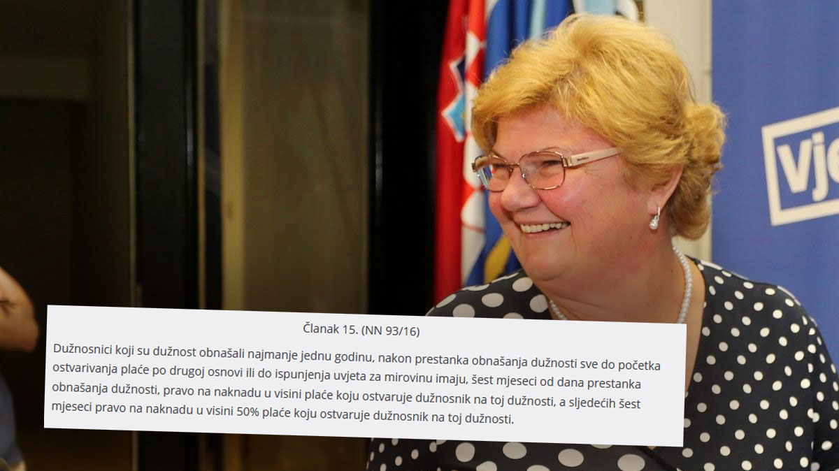 Murganić uzela 6+6, plaćat ćemo je još godinu dana