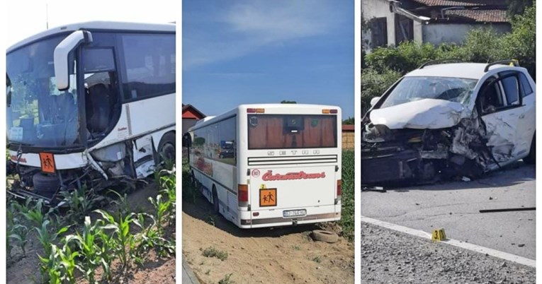 Auto se kod Suhopolja zabio u autobus sa školskom djecom, vozač auta pokušao pobjeći