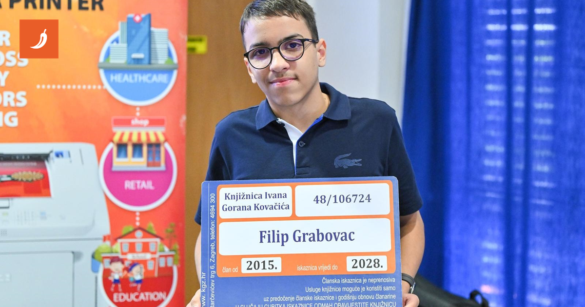 Filip (13) je najčitatelj Knjižnica grada Zagreba. Lani je pročitao 221 knjigu