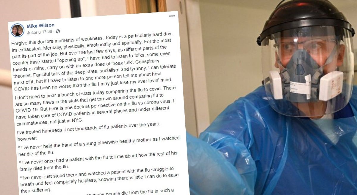 Američki liječnik: Ako mi još netko kaže da je ovo kao gripa, poludjet ću