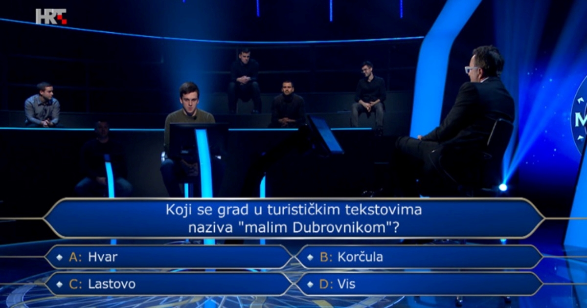 Student u Milijunašu krivo odgovorio na pitanje o hrvatskom gradu. Znate li odgovor?