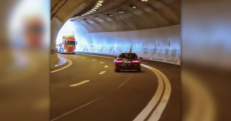 VIDEO Vozač na A1 u tunelu vozio u suprotnoj traci. U zadnji čas izbjegao kamion