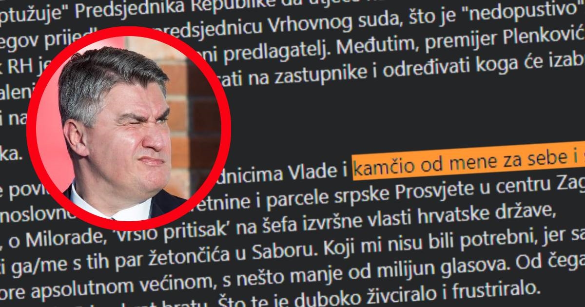 Milanović žestoko napao Pupovca: Ja bih se na tvom mjestu, figurativno, ubio