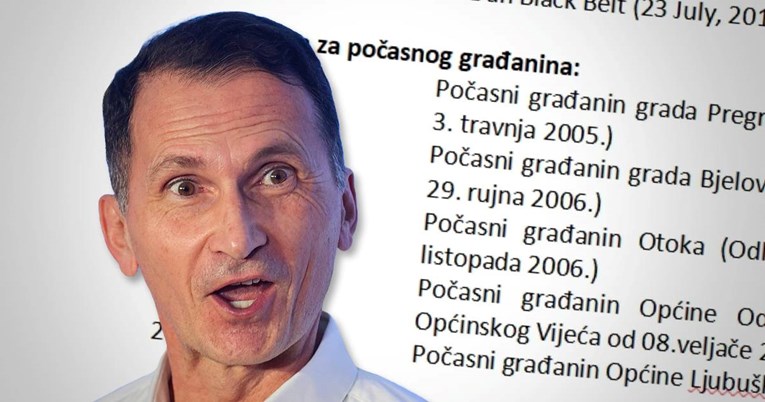 Primorac se hvali da je počasni građanin 5 gradova u Hrvatskoj i vani. Pogledajte