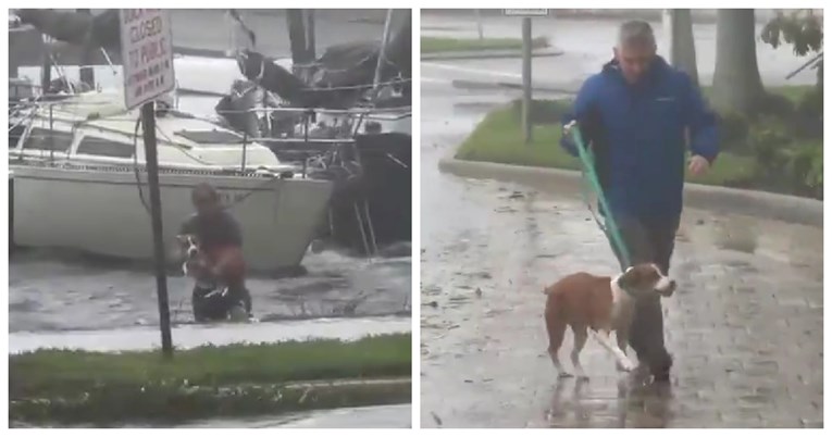 Hrabar čin: Čovjek potrčao spasiti psa pod naletima vjetra od 120 kilometara na sat