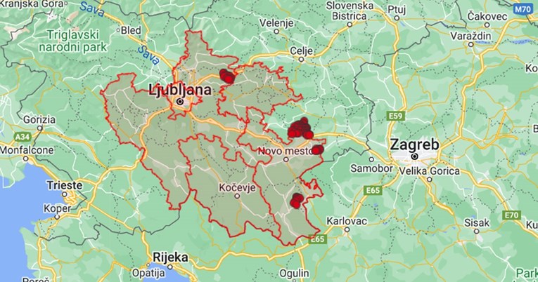 Dijelovi Ljubljane i Novog Mesta bez struje zbog snijega i vjetra