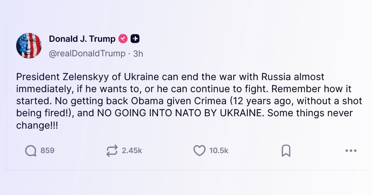Trump: Neke se stvari ne mijenjaju. Nema povratka Krima i nema ulaska Ukrajine u NATO