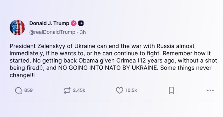 Trump: Neke se stvari ne mijenjaju. Nema povratka Krima i nema ulaska Ukrajine u NATO