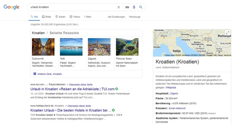 Nijemci na Googleu za sezonu Hrvatsku pretražuju puno više nego druge destinacije