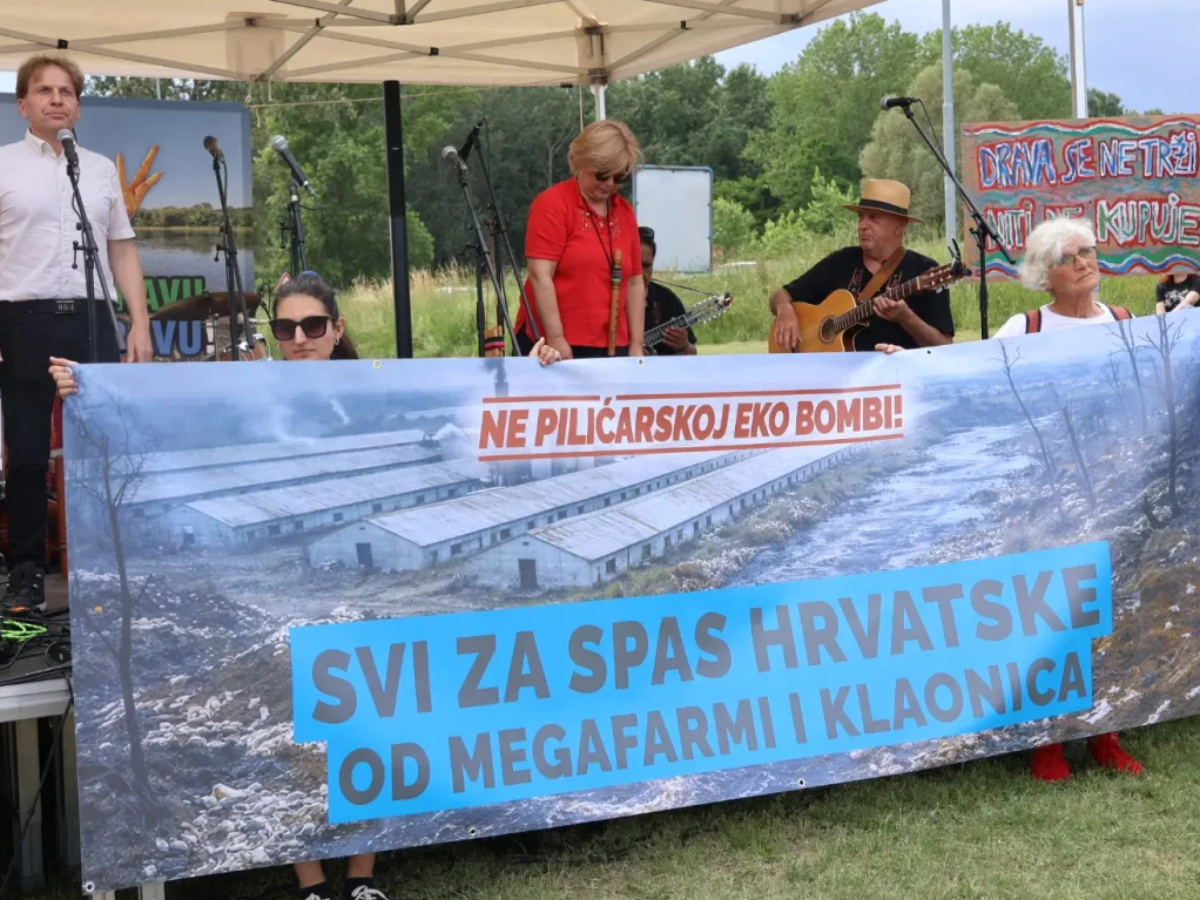Veliki prosvjedni skup na Dravi. "Ne želimo megafarme životinja"