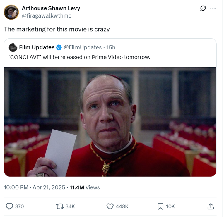 Film iz 2024. o izboru novog pape stiže na streaming servis - i svi pišu isto